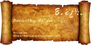 Beniczky Éva névjegykártya