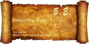 Beniczky Éva névjegykártya
