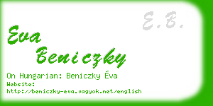 eva beniczky business card